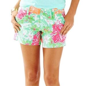 Lilly Pulitzer Floral Pink and Green Shorts